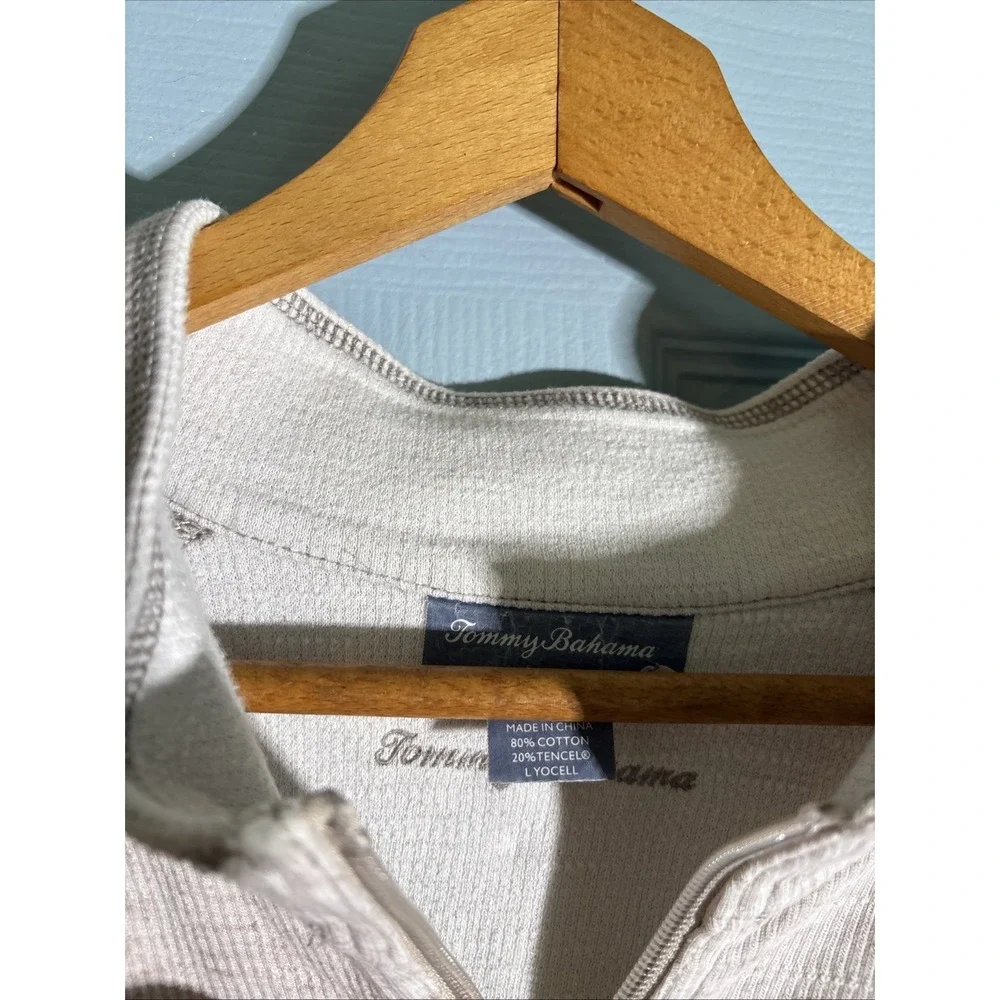 Tommy Bahama Reversible Quarter Zip Pullover Sz XL. Cotton & Tencel. - Picture 3 of 10